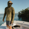 Pike Camo Fishing Hoodie — angler on the boat