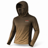BassFrontier Brown Fishing Hoodie with ventilated face covering and thumbhole cuffs